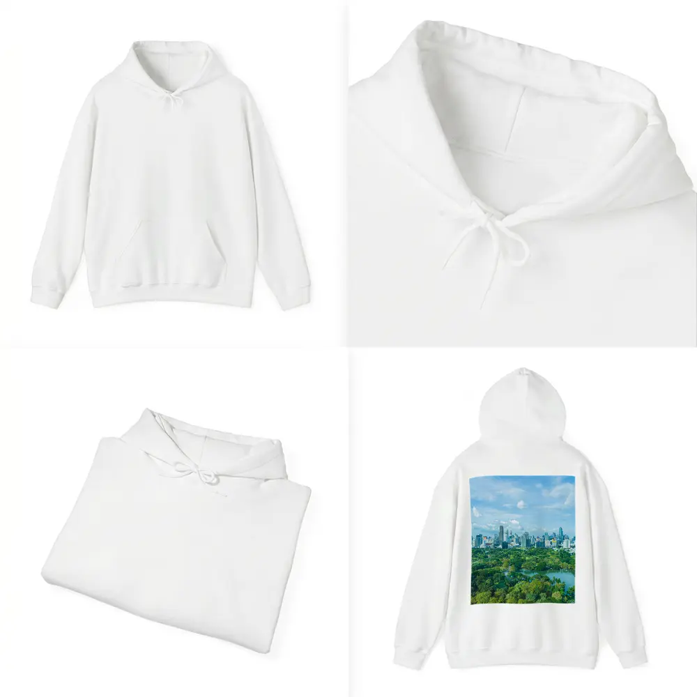 Bangkok City Skyline Above Lush Green Park – Hoodies