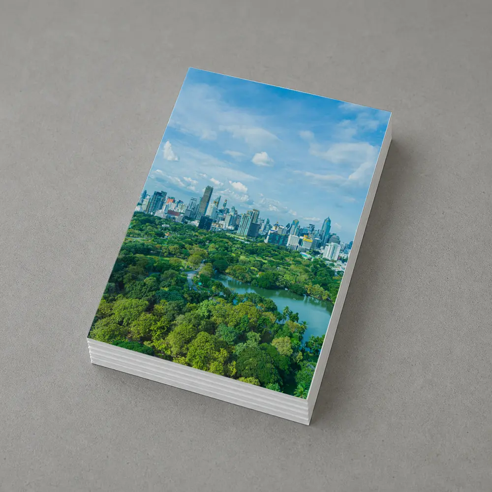 Bangkok City Skyline Above Lush Green Park – Postcards