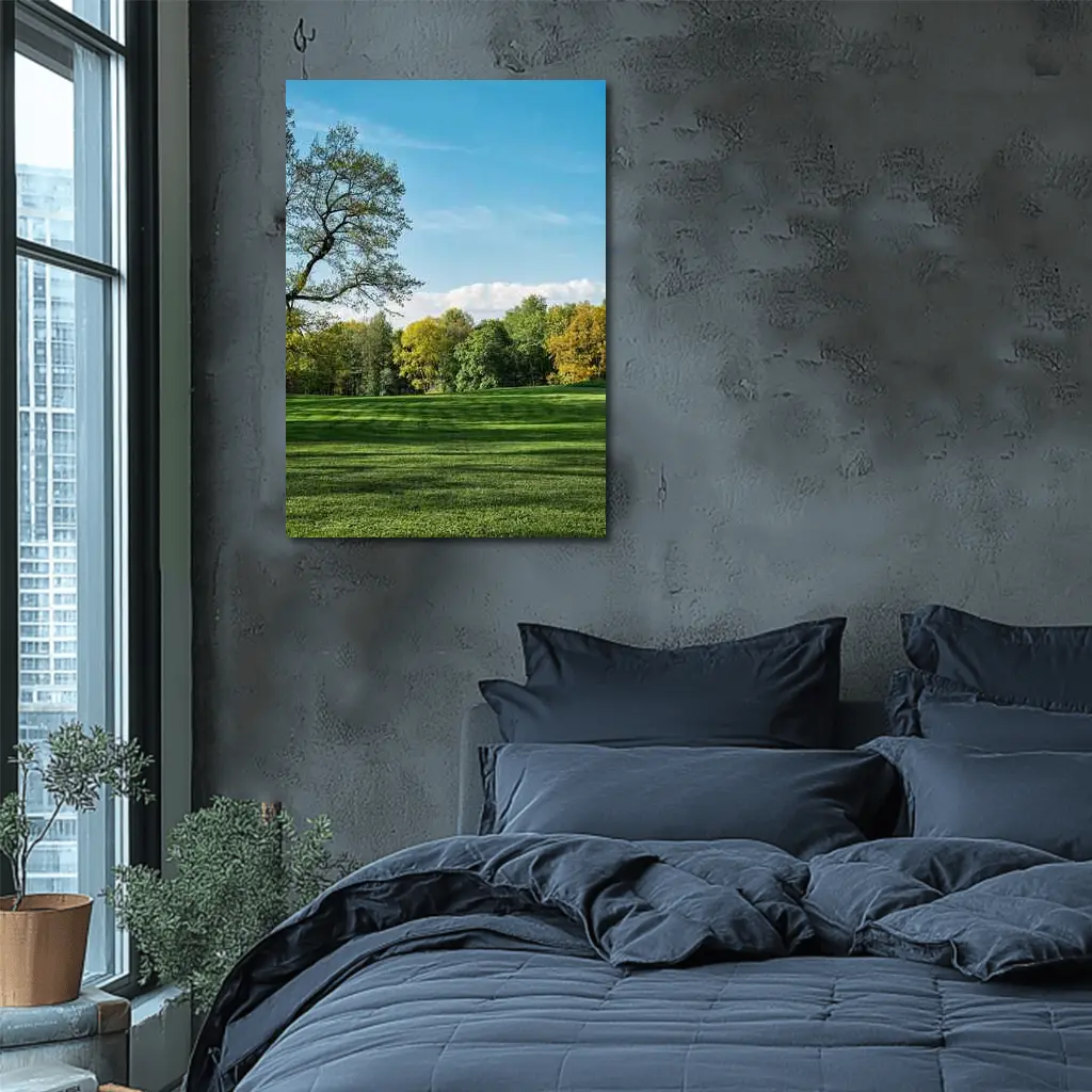 Green Park Meadow Blue Sky Trees – Wall Art
