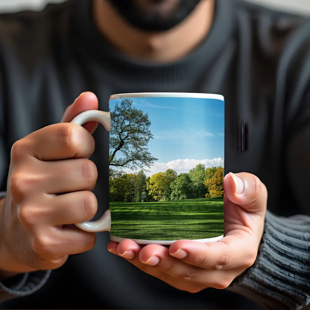 Green Park Meadow Blue Sky Trees – Mugs