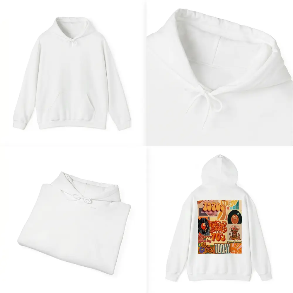 Retro Seventies Groovy Typography Collage Art – Hoodies