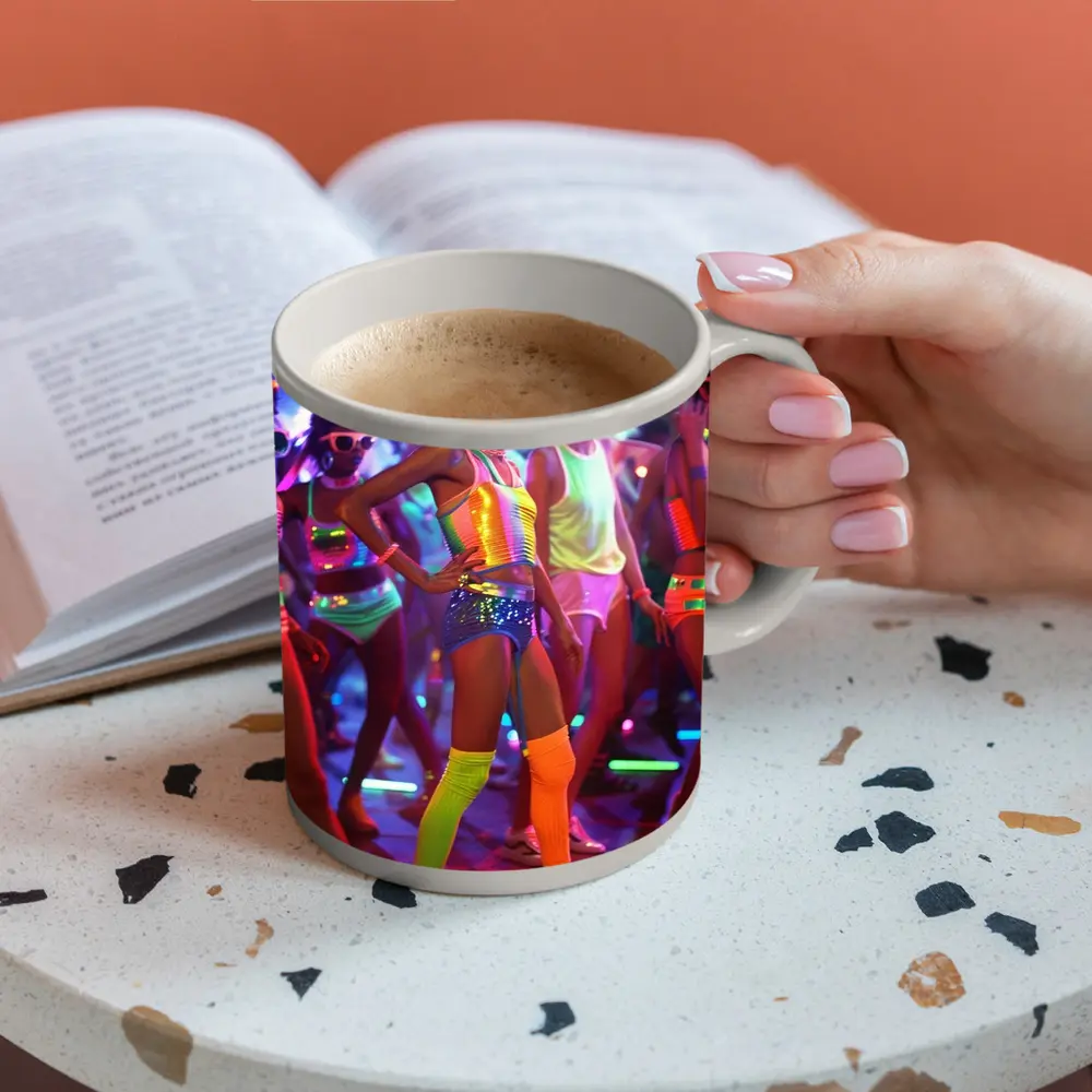 Retro Disco Dancers Neon Dance Floor – Mugs