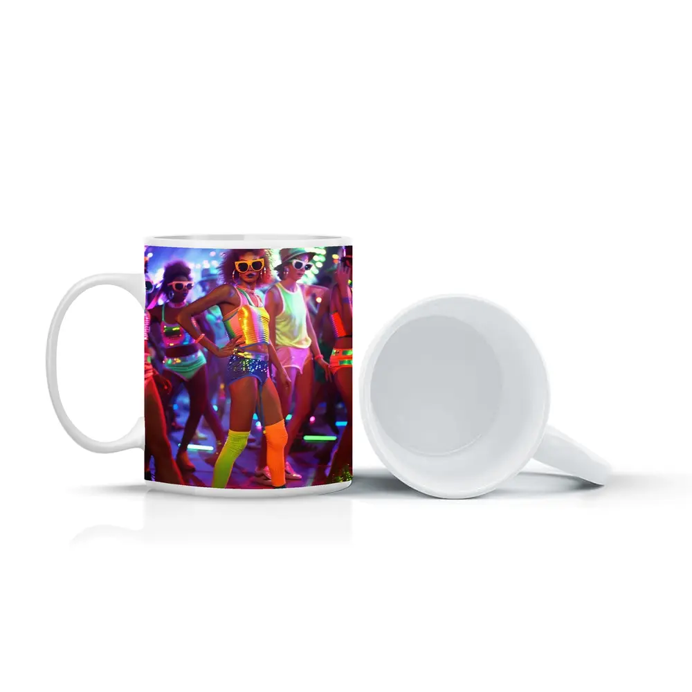 Retro Disco Dancers Neon Dance Floor – Mugs