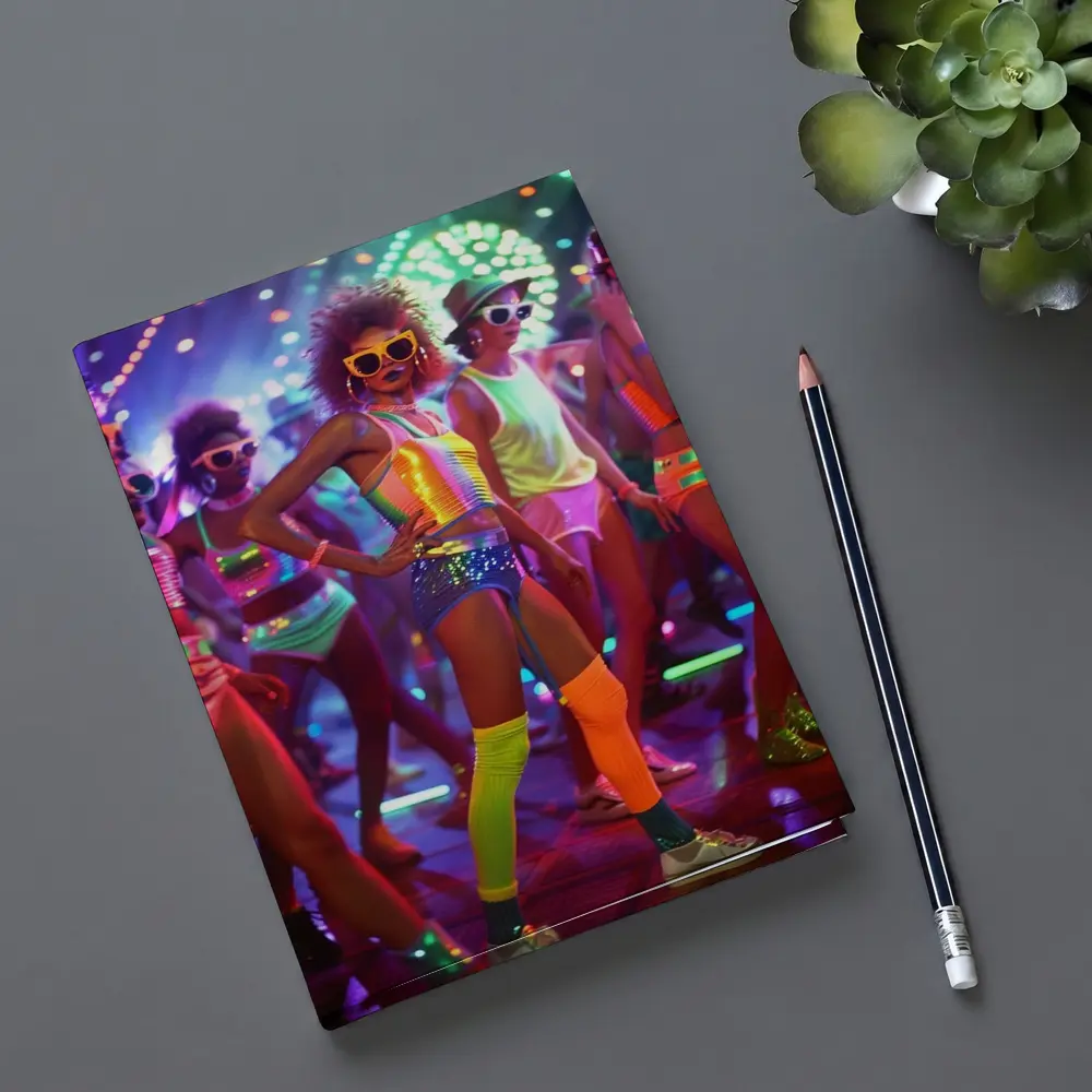 Retro Disco Dancers Neon Dance Floor – Notebooks