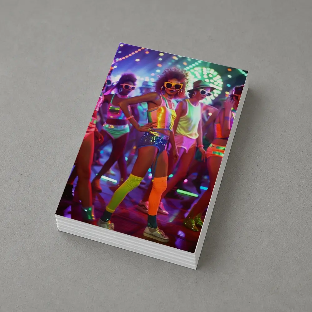 Retro Disco Dancers Neon Dance Floor – Postcards