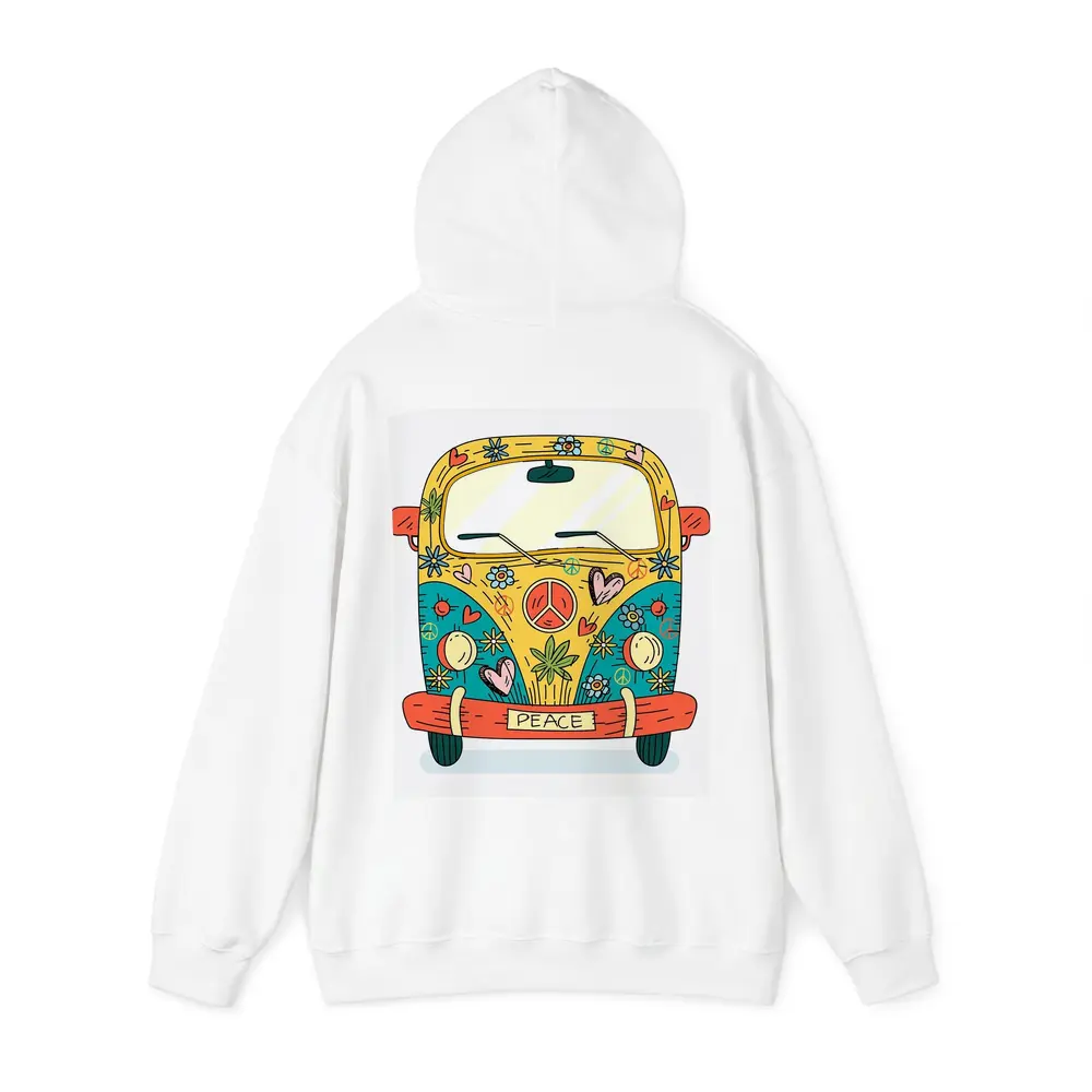 Hippie Peace VW Bus Cartoon Art – Hoodies