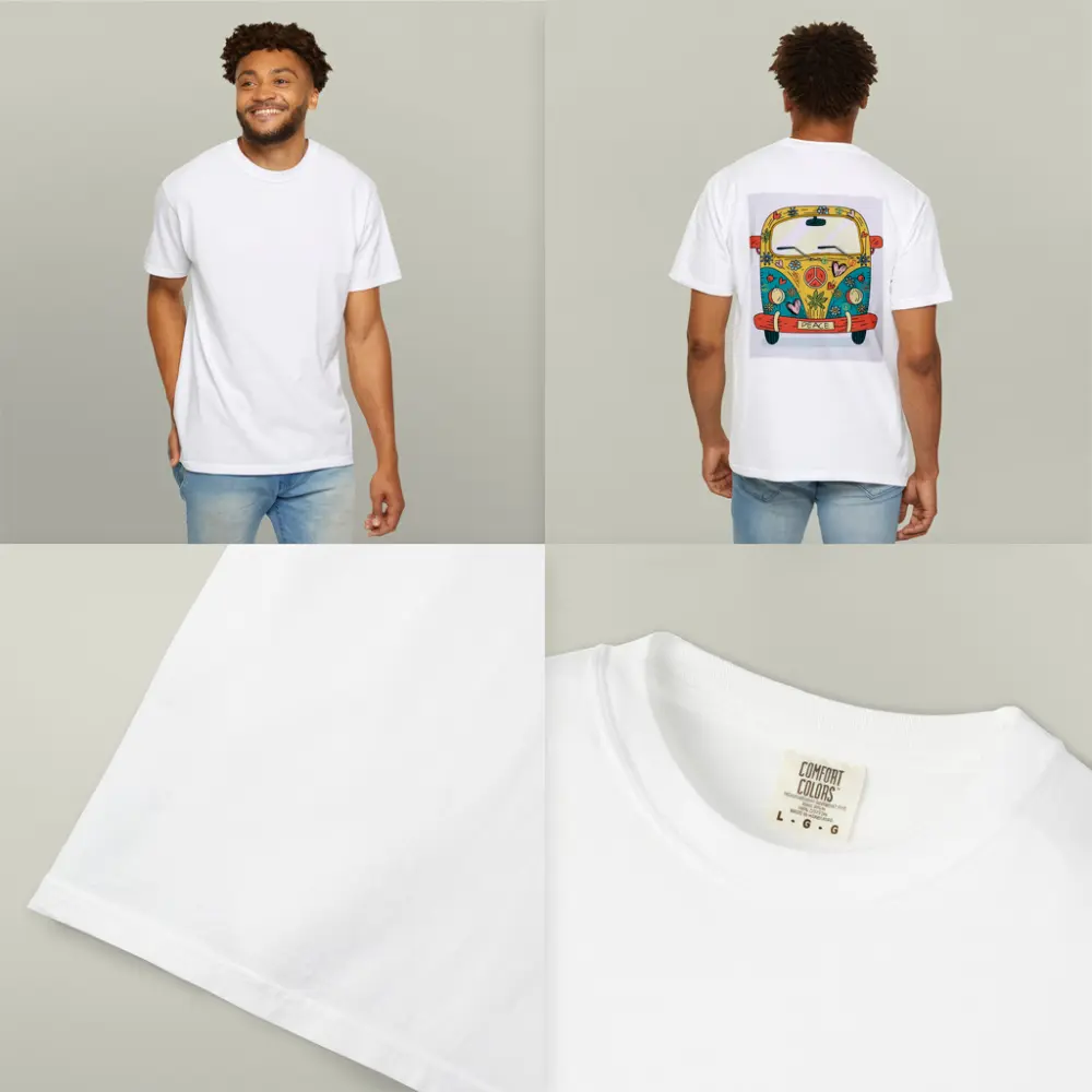 Hippie Peace VW Bus Cartoon Art – T-Shirts