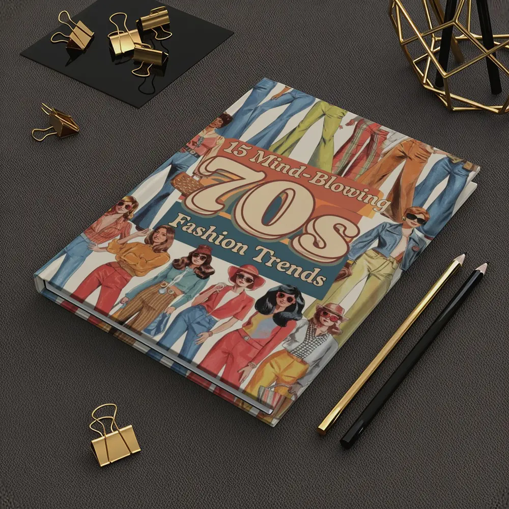 Seventies Fashion Trends Women Retro Illustration – Notebooks