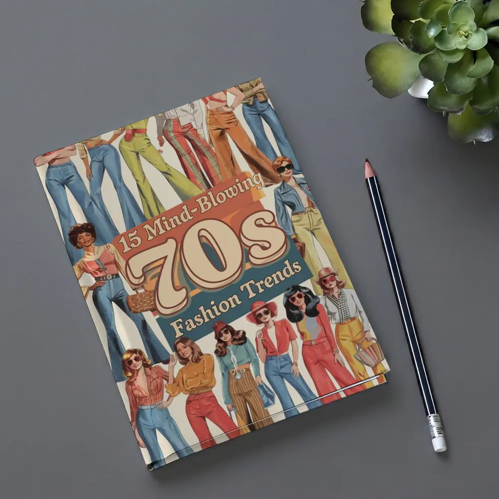 Seventies Fashion Trends Women Retro Illustration – Notebooks