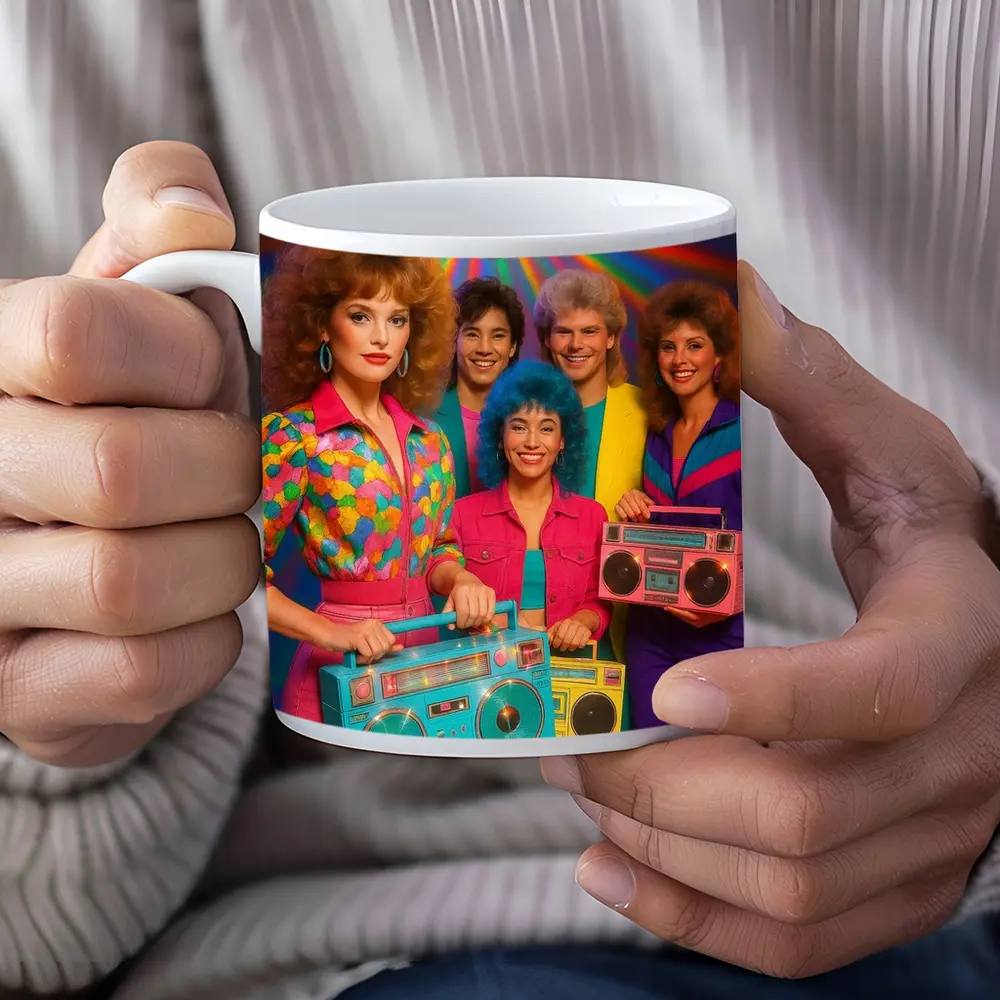 Retro Eighties Group Disco Ball Neon Party – Mugs