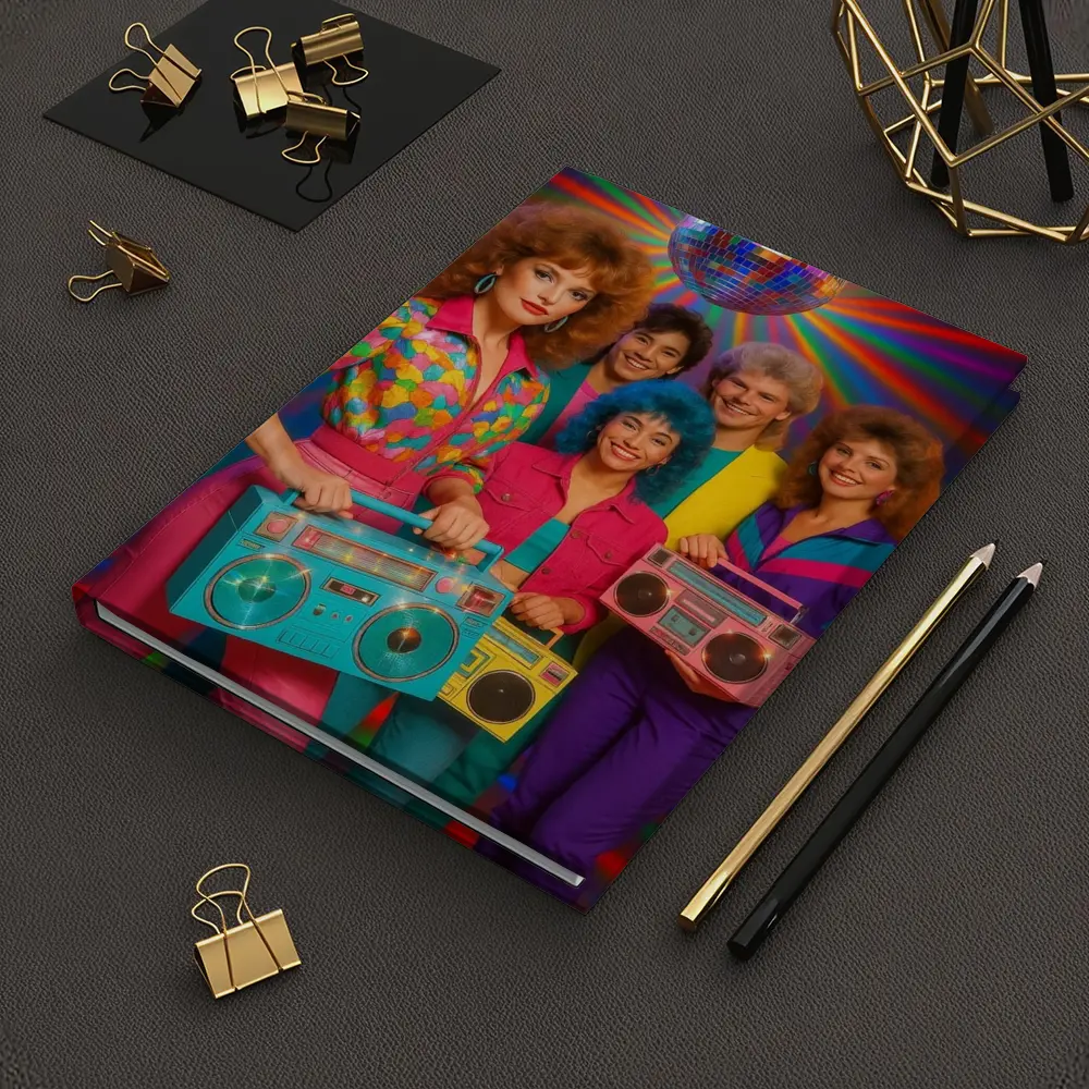Retro Eighties Group Disco Ball Neon Party – Notebooks