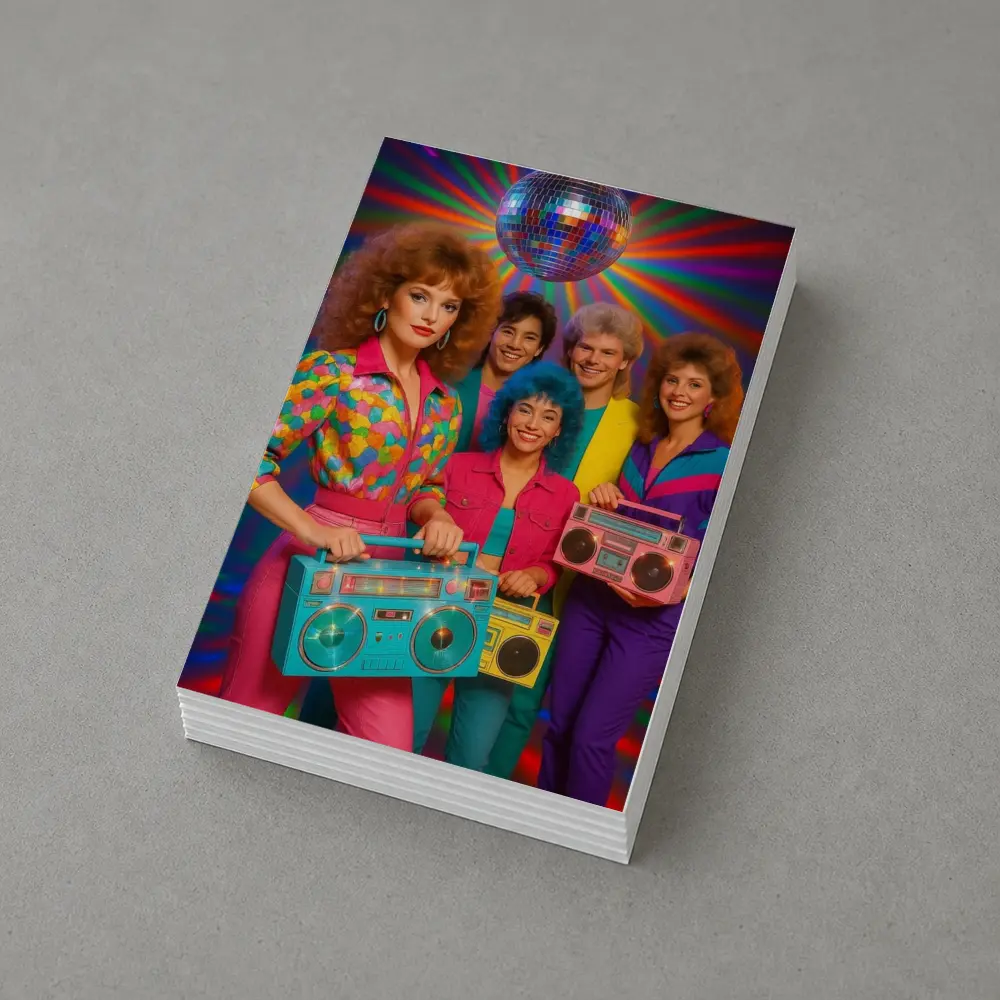 Retro Eighties Group Disco Ball Neon Party – Postcards