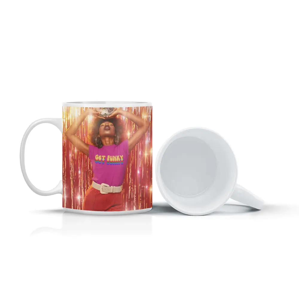 Get Funky Retro Disco Ball Purple Shirt – Mugs