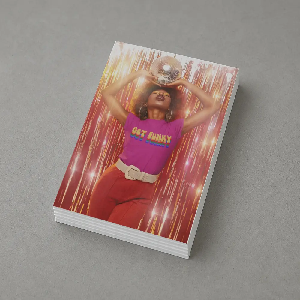 Get Funky Retro Disco Ball Purple Shirt – Postcards