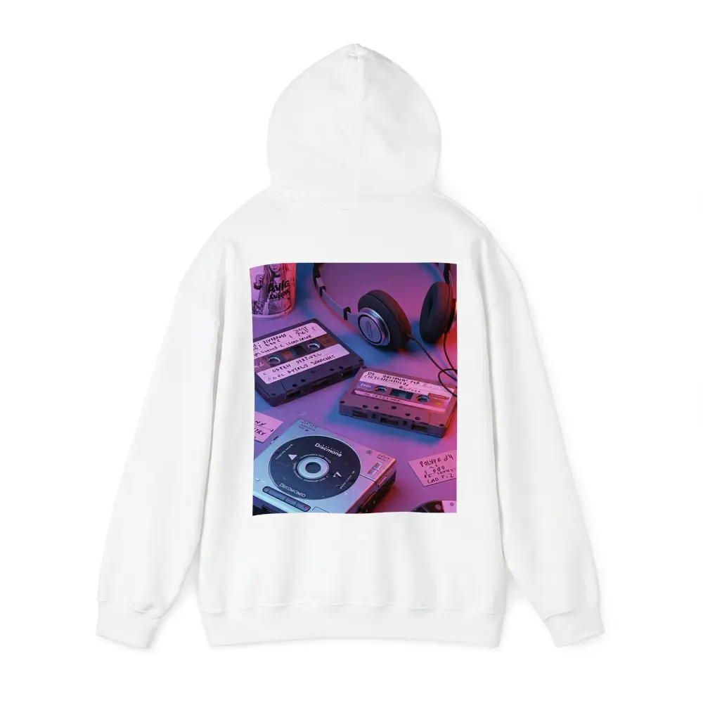 Retro Cassette Tapes Headphones CD Player Neon – Hoodies