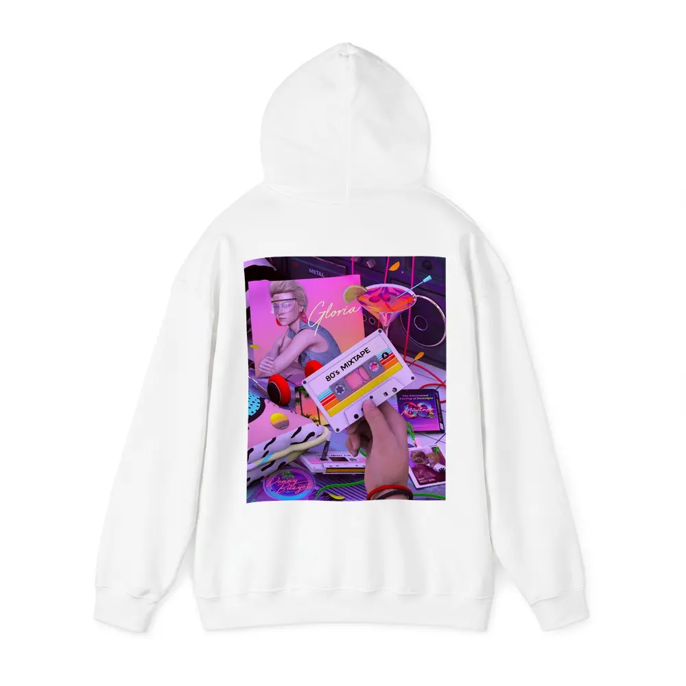 Eighties Mixtape Cassette Tape Neon Scene – Hoodies