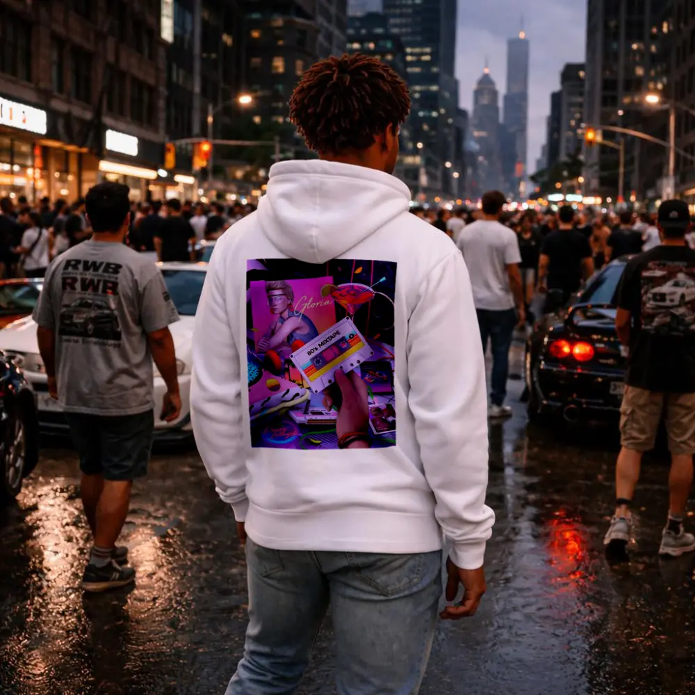 Eighties Mixtape Cassette Tape Neon Scene – Hoodies