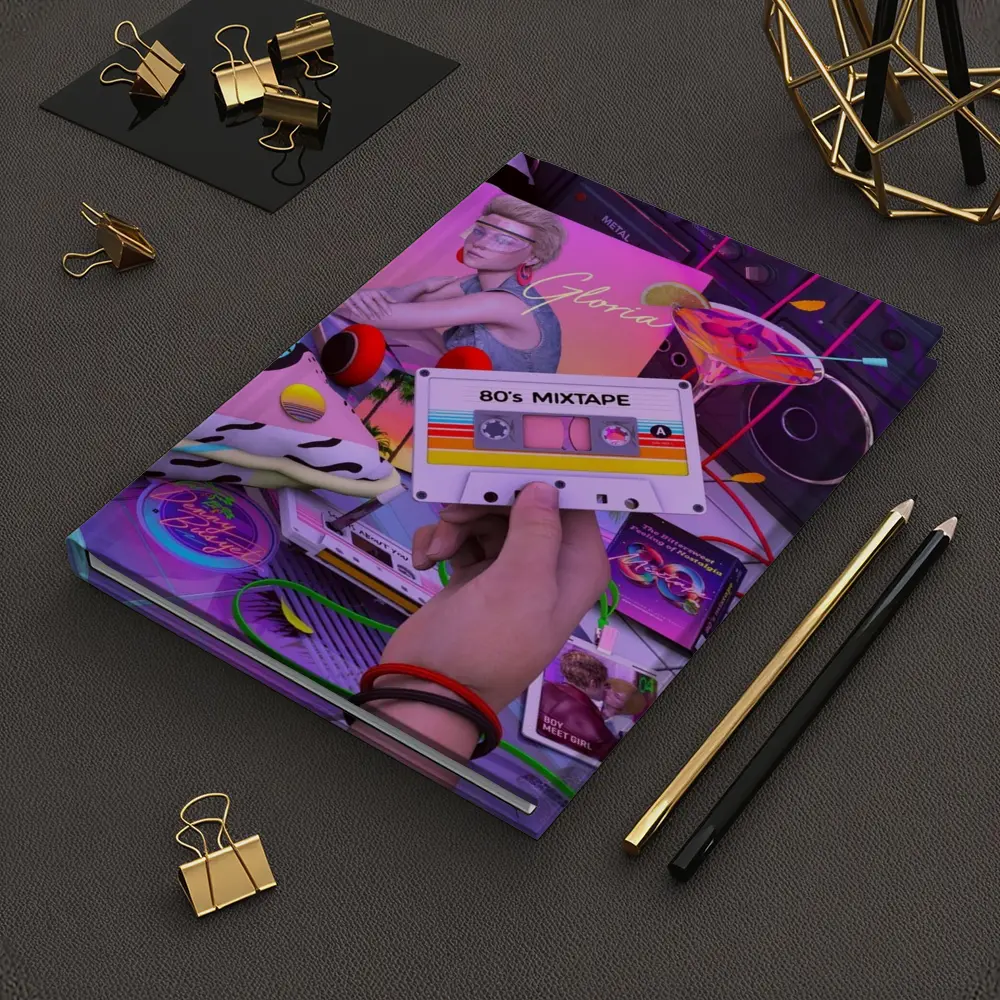 Eighties Mixtape Cassette Tape Neon Scene – Notebooks