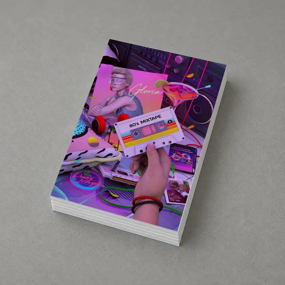 Eighties Mixtape Cassette Tape Neon Scene – Postcards