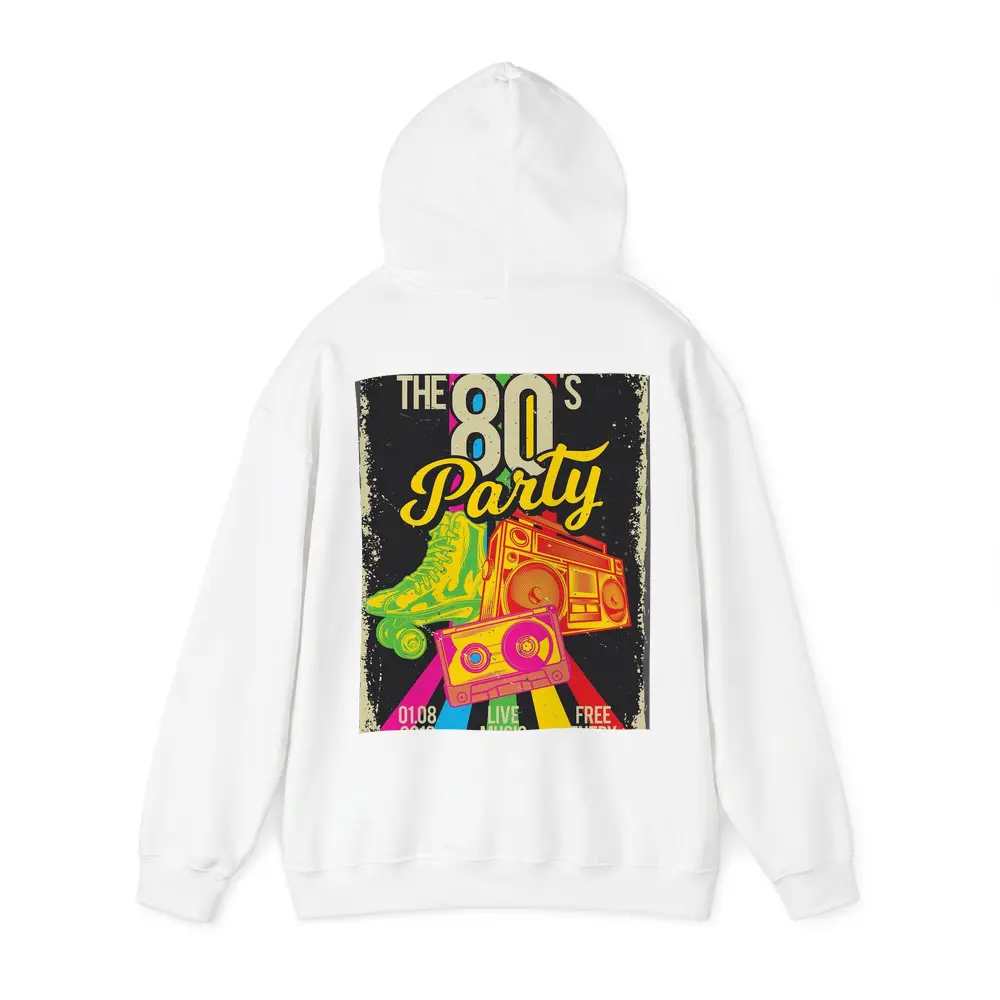 Retro Eighties Party Boombox Roller Skates Art – Hoodies
