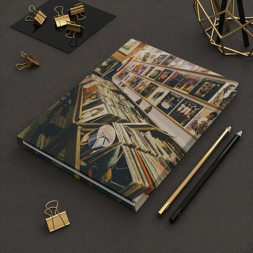 Vintage Vinyl Record Shop Interior Scene – Notebooks