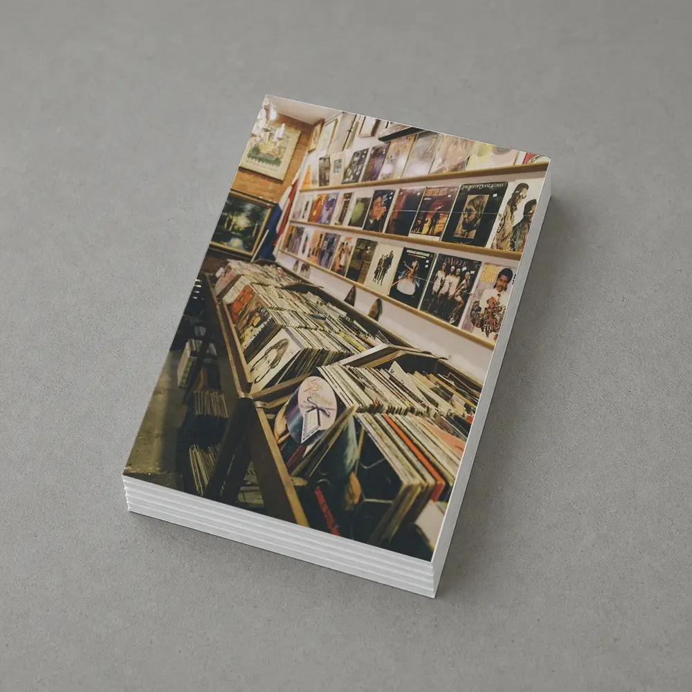 Vintage Vinyl Record Shop Interior Scene – Postcards