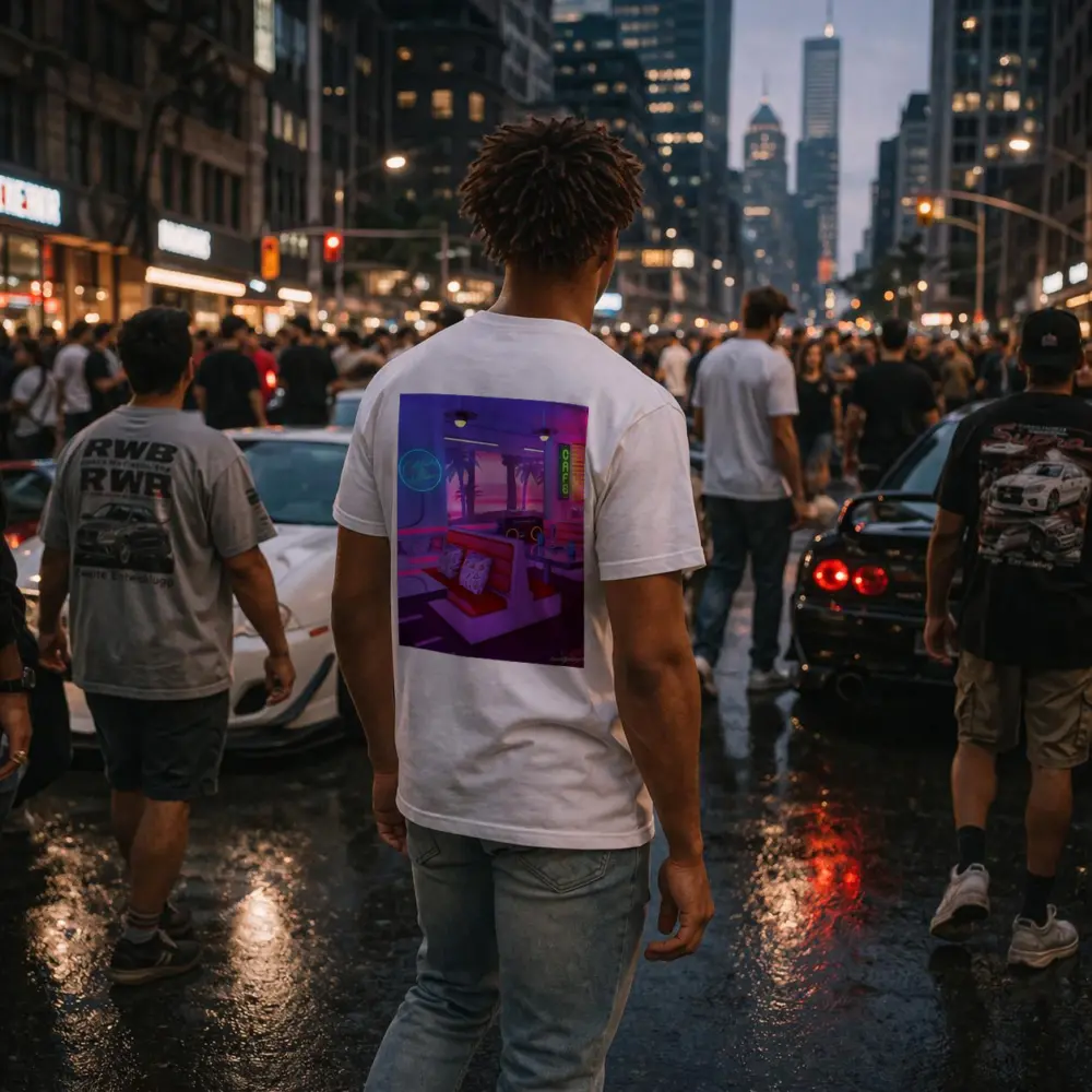 Retro Neon Diner Cafe Synthwave Interior Art – T-Shirts