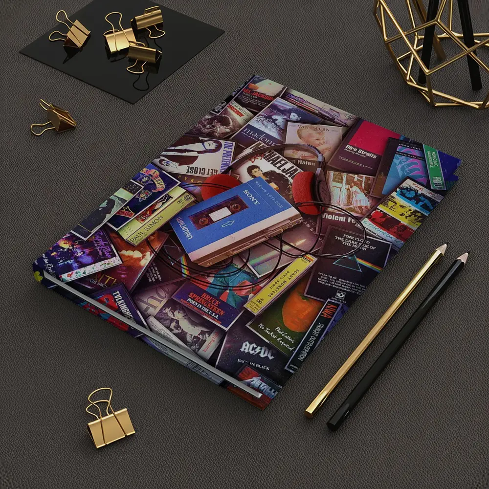 Retro Cassette Tapes Music Collection Flat Lay – Notebooks