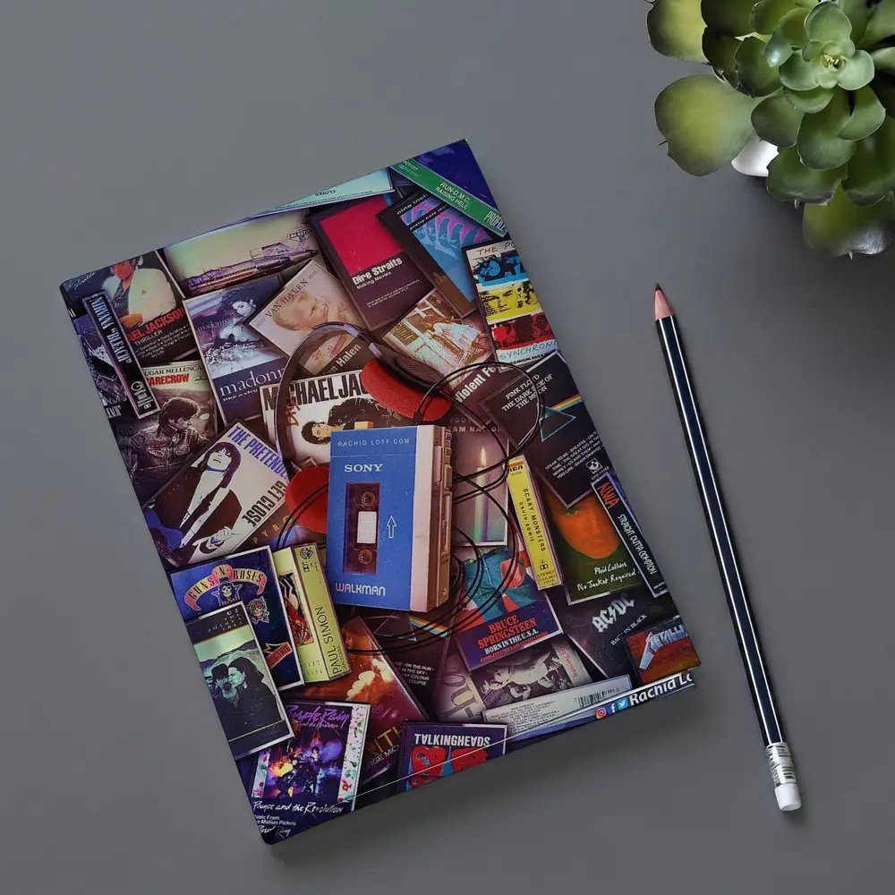 Retro Cassette Tapes Music Collection Flat Lay – Notebooks