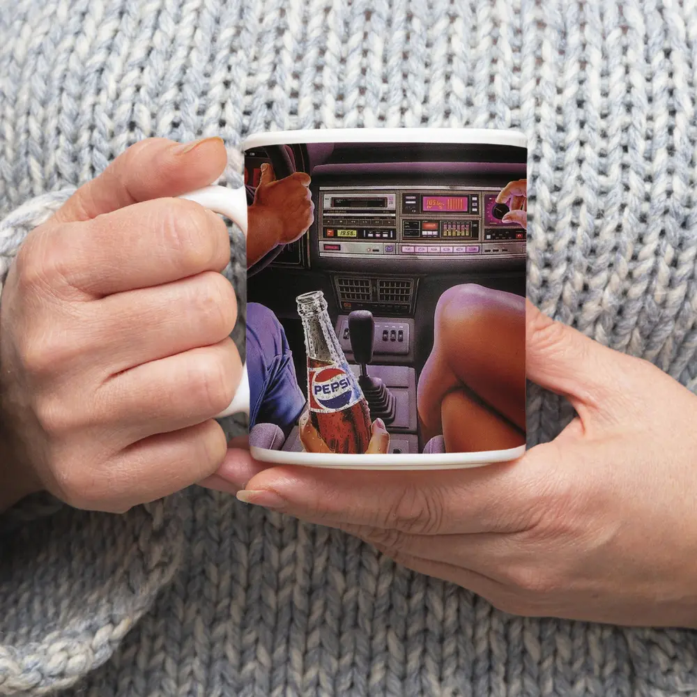 Retro Eighties Car Interior Pepsi Illustration – Mugs