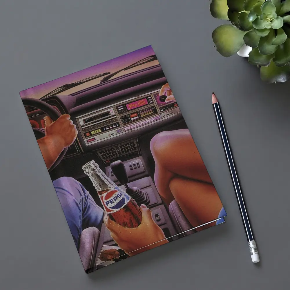 Retro Eighties Car Interior Pepsi Illustration – Notebooks