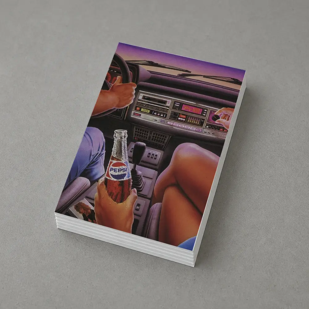 Retro Eighties Car Interior Pepsi Illustration – Postcards