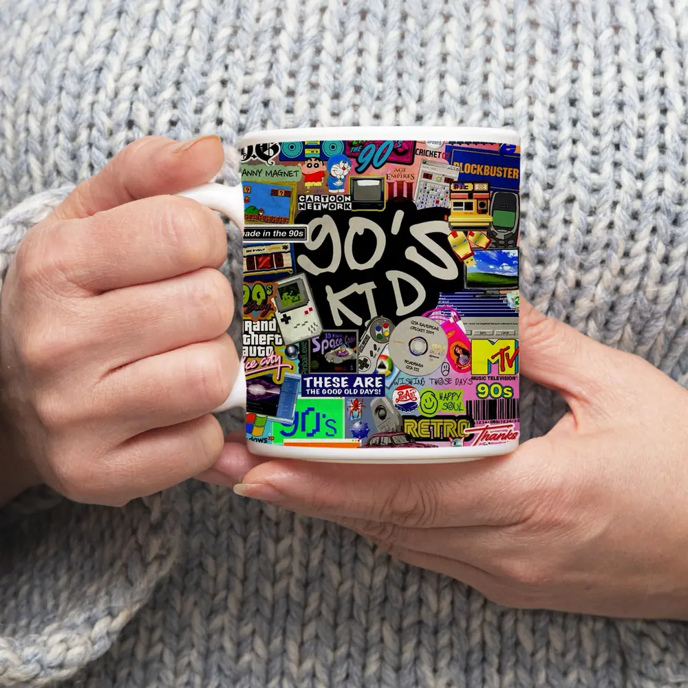 Nineties Kid Retro Nostalgia Collage Art – Mugs