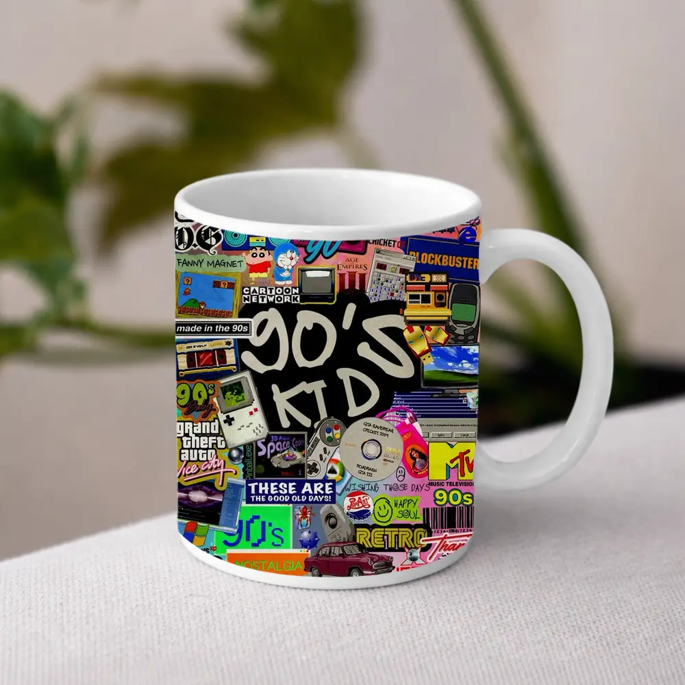 Nineties Kid Retro Nostalgia Collage Art – Mugs
