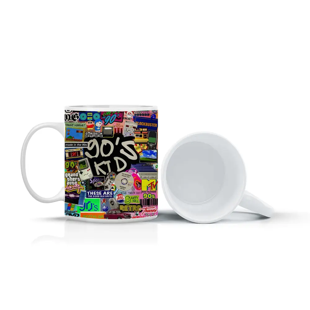 Nineties Kid Retro Nostalgia Collage Art – Mugs