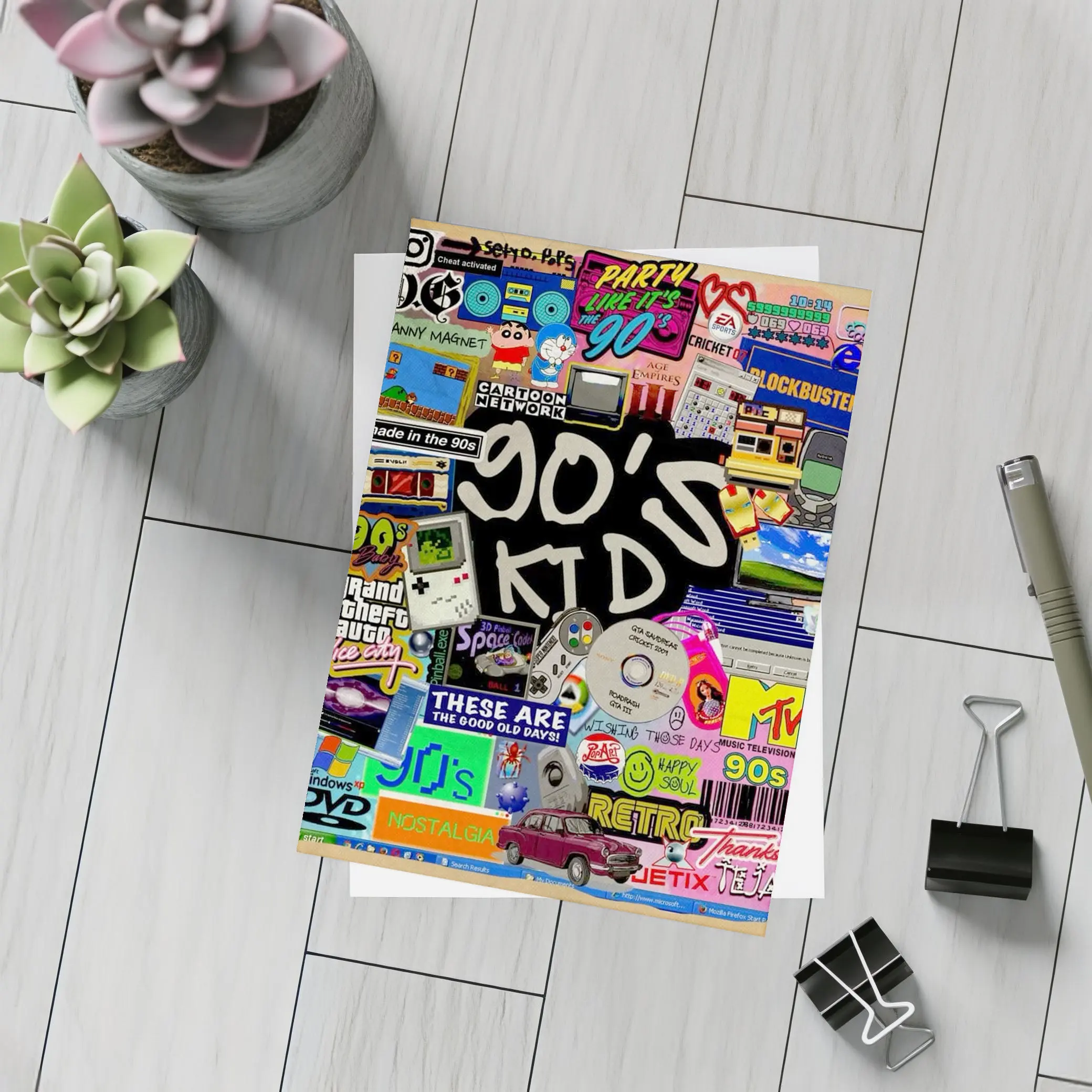 Nineties Kid Retro Nostalgia Collage Art – Postcards