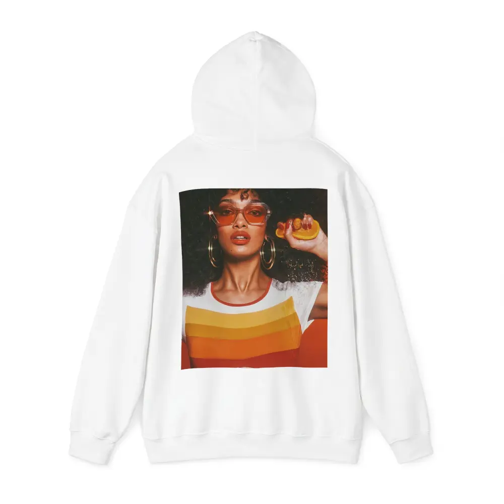 Retro Seventies Woman With Orange Sunglasses – Hoodies