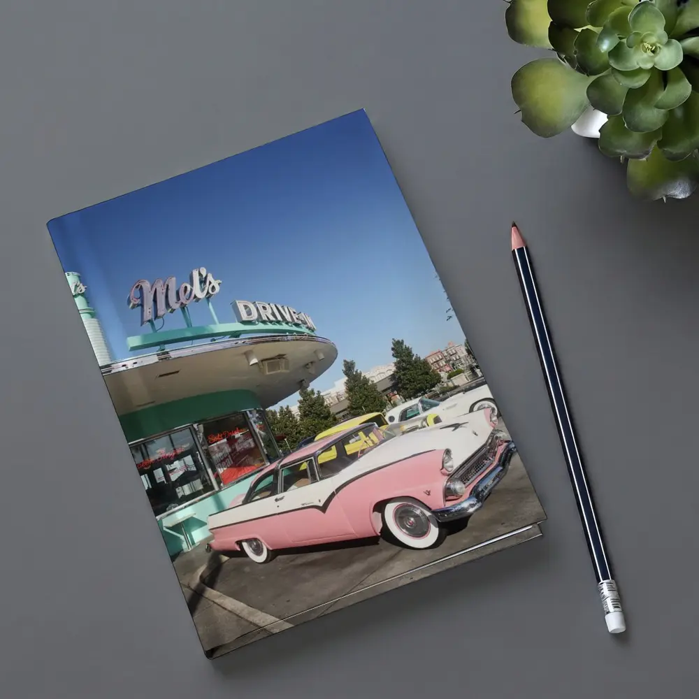 Pink Ford Crown Victoria at Mels Diner – Notebooks