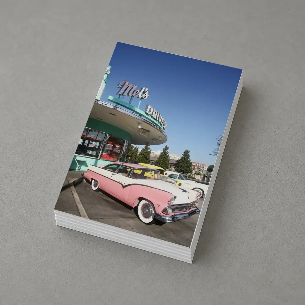 Pink Ford Crown Victoria at Mels Diner – Postcards
