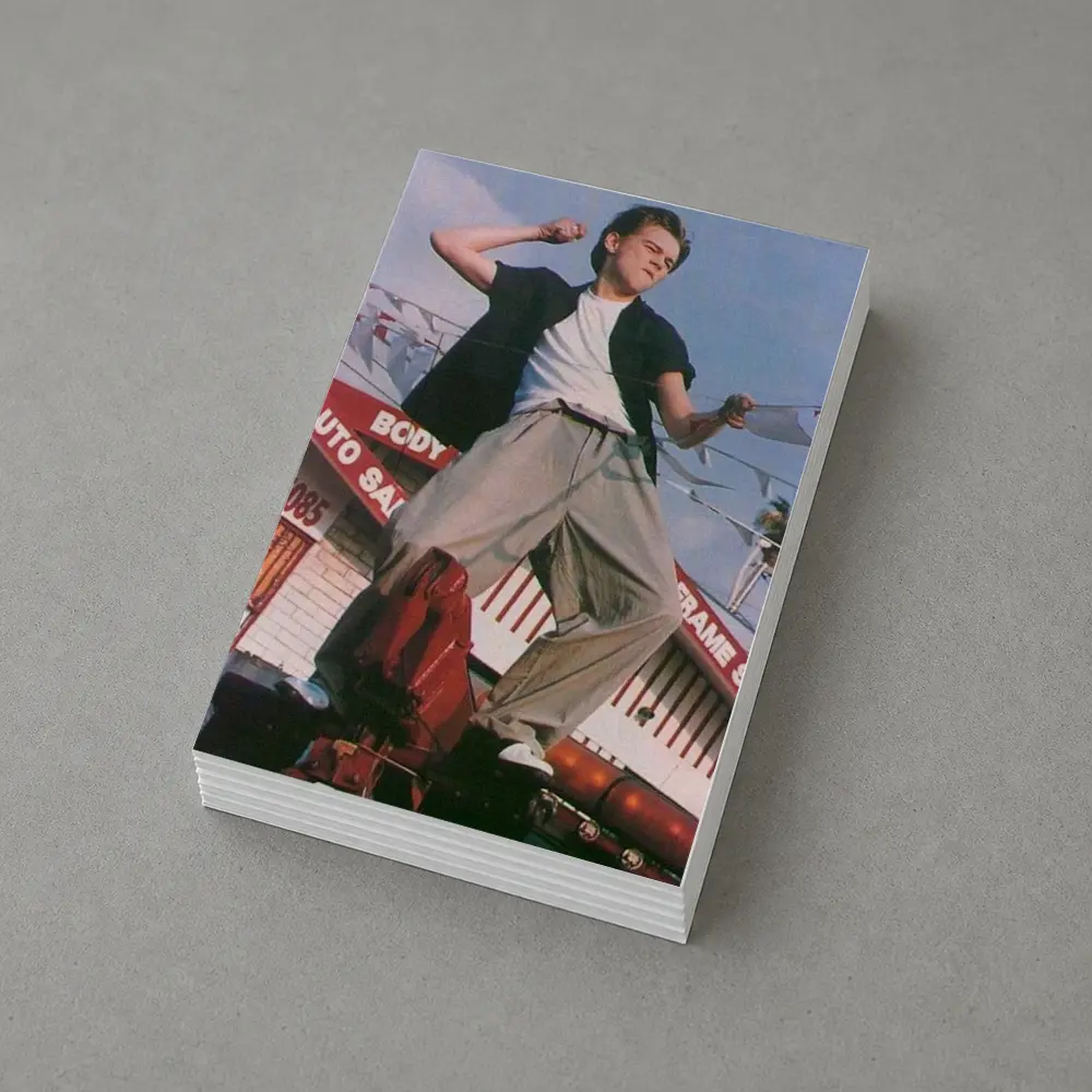 Young Man Posing Outdoors Auto Shop Background – Postcards
