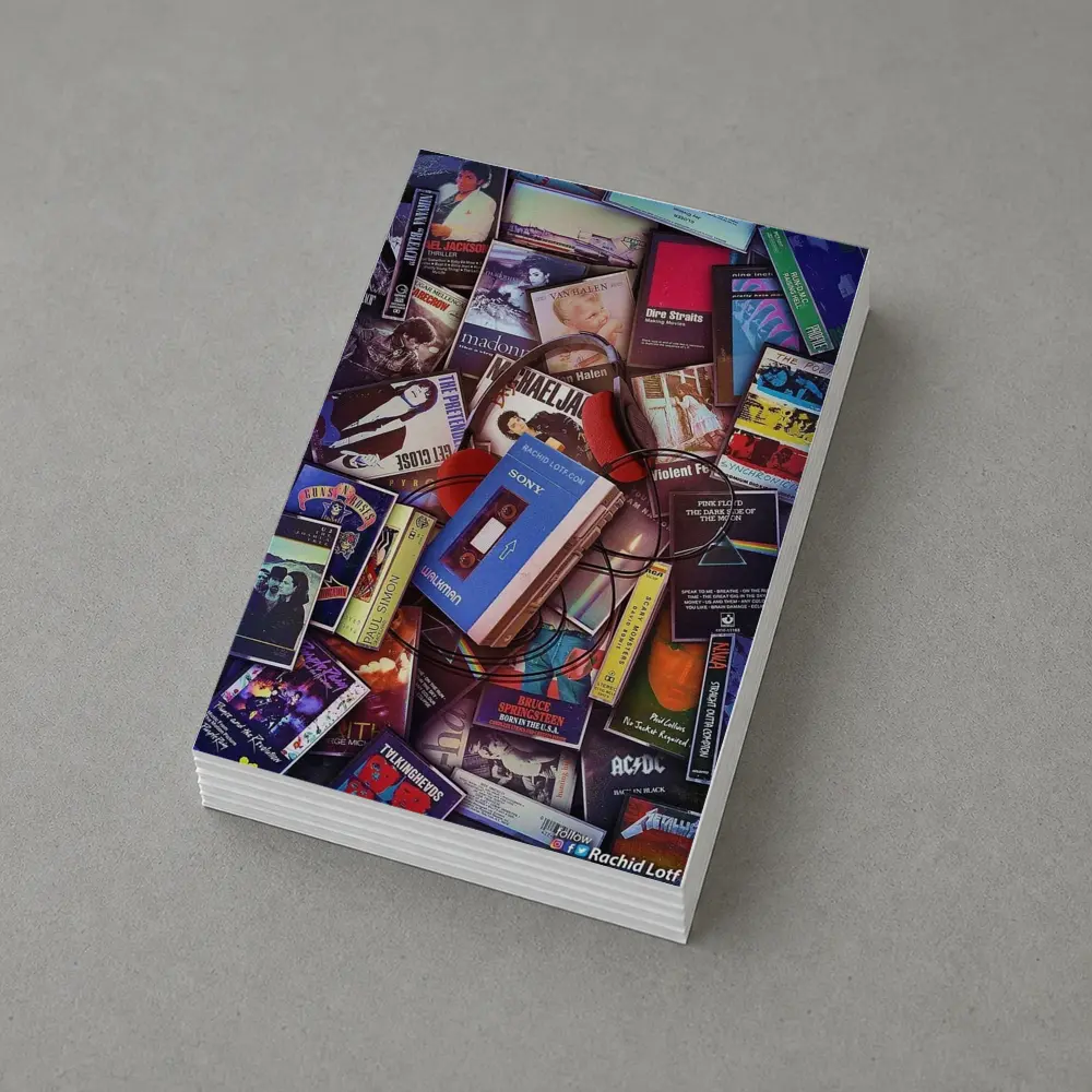Retro Cassette Tapes Iconic Album Covers Collage – Postcards