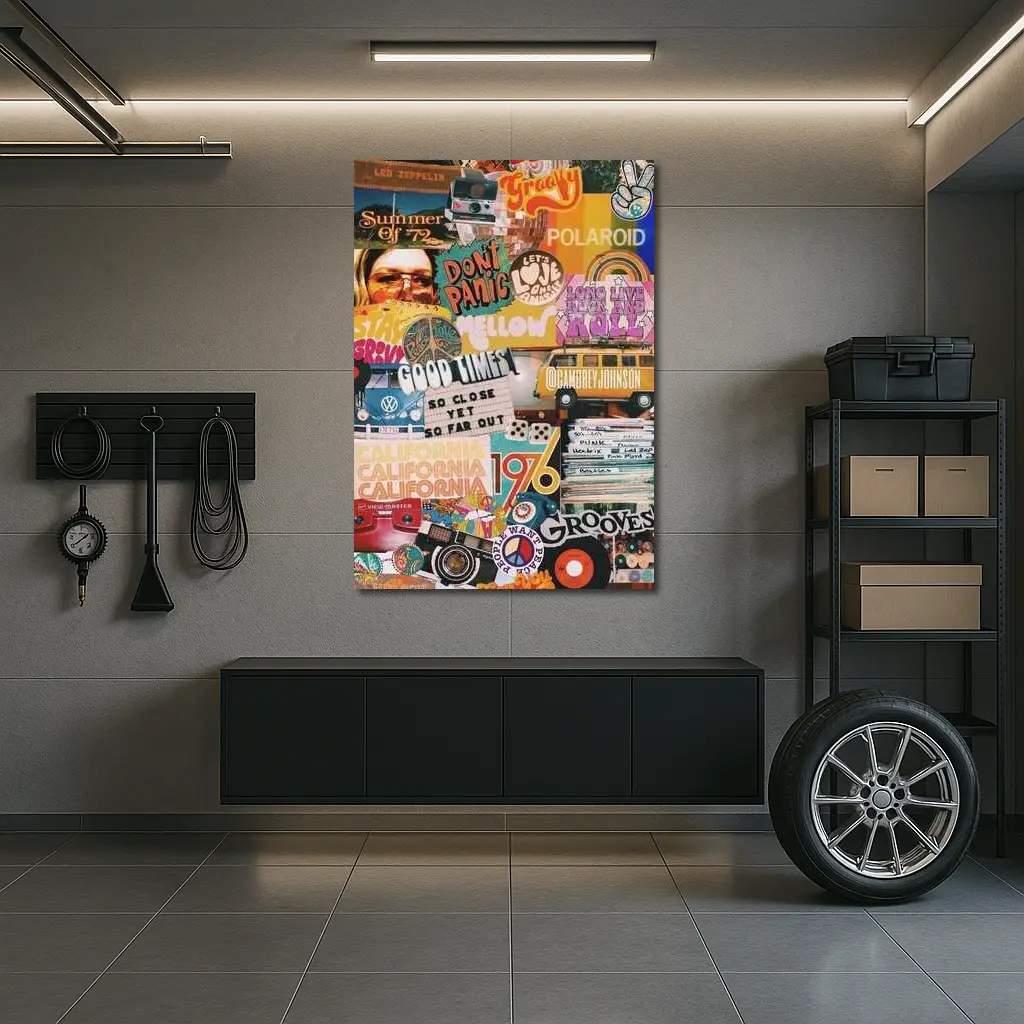 Retro Seventies Groovy Collage Wall Art – Wall Art