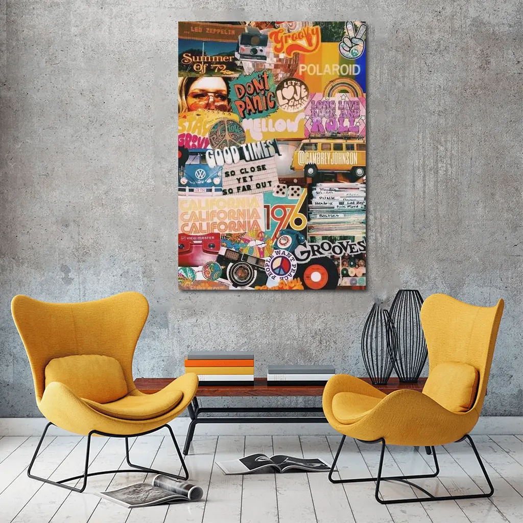 Retro Seventies Groovy Collage Wall Art – Wall Art