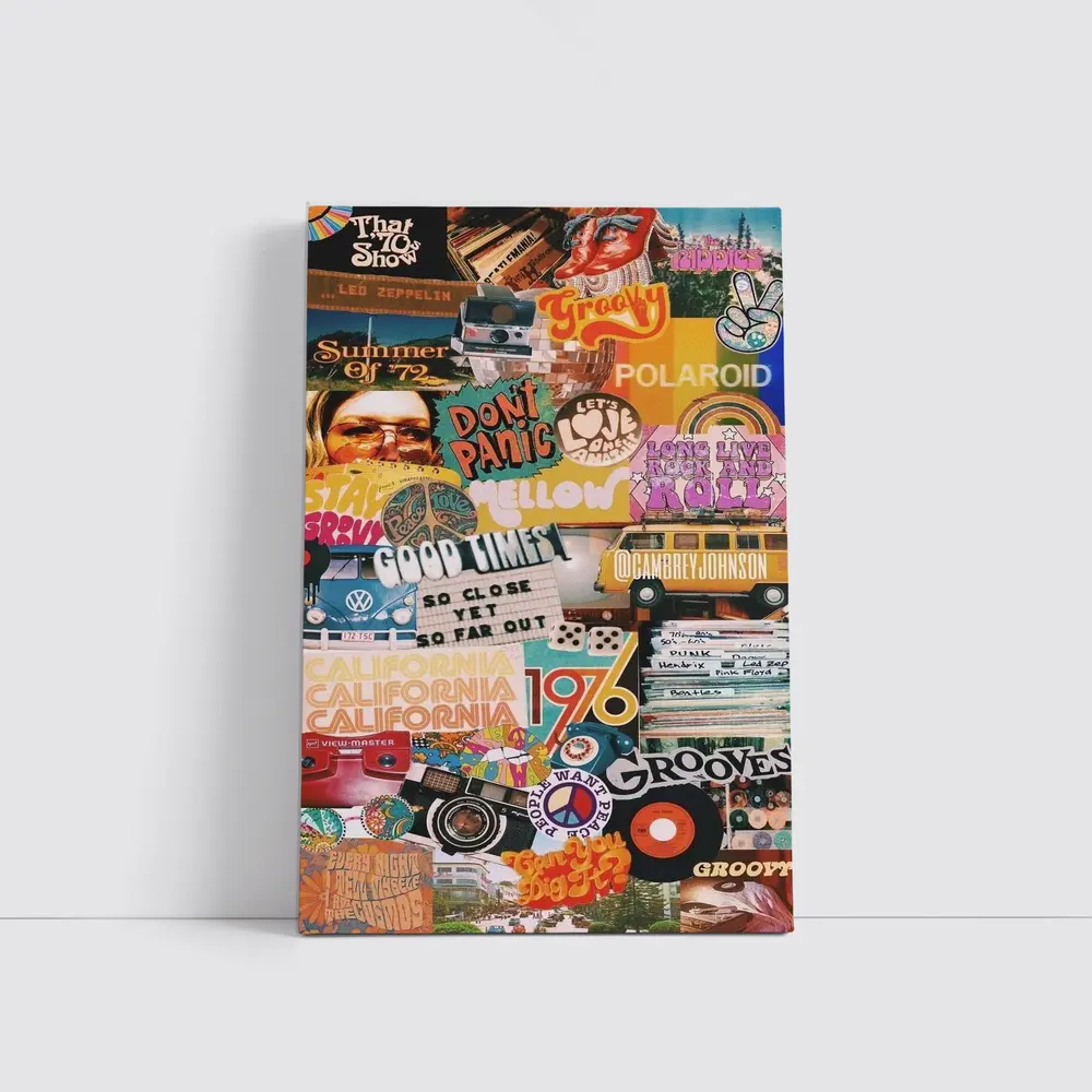 Retro Seventies Groovy Collage Wall Art – Wall Art