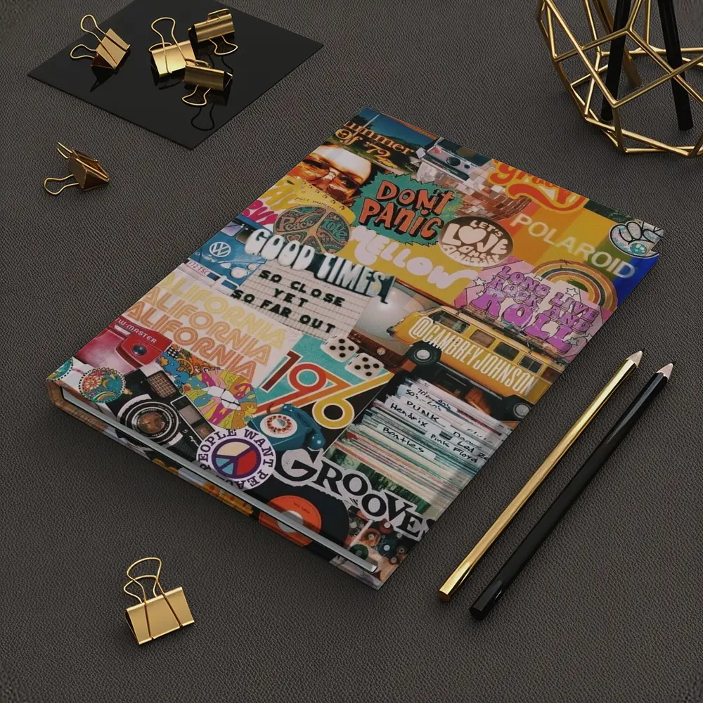 Retro Seventies Groovy Collage Wall Art – Notebooks