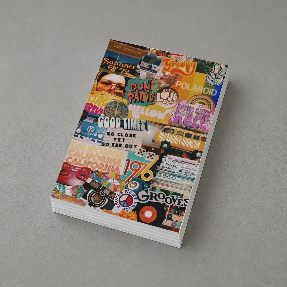 Retro Seventies Groovy Collage Wall Art – Postcards