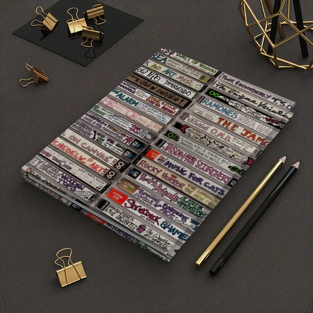Retro Mixtape Cassette Collection Wall Art – Notebooks
