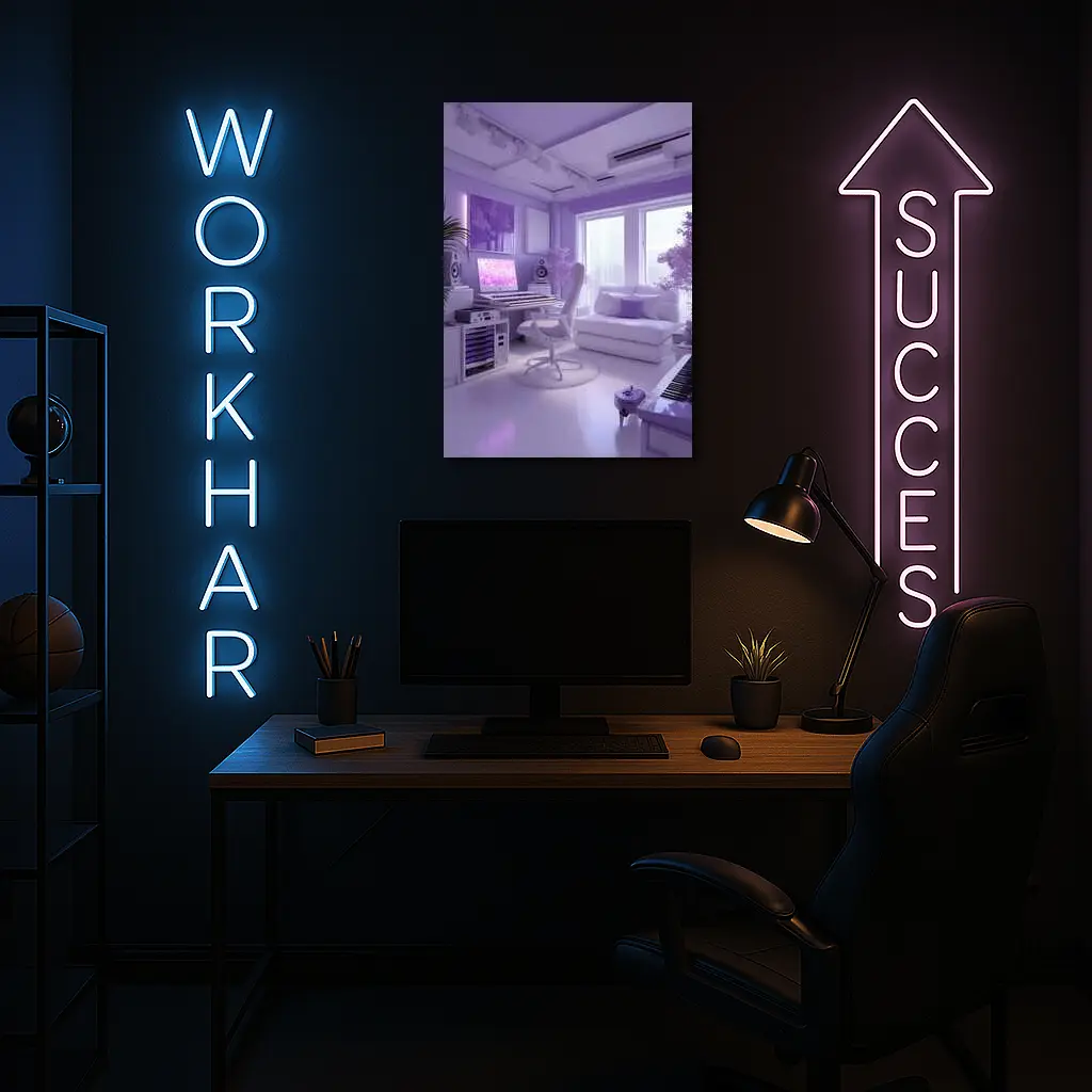 Purple Music Studio Room Interior Art – Wall Art