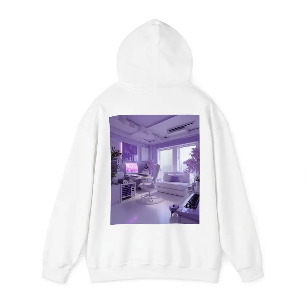Purple Music Studio Room Interior Art – Hoodies