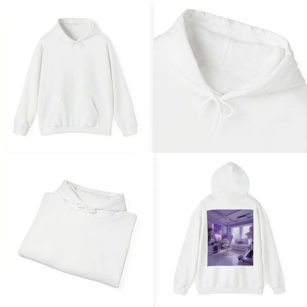 Purple Music Studio Room Interior Art – Hoodies